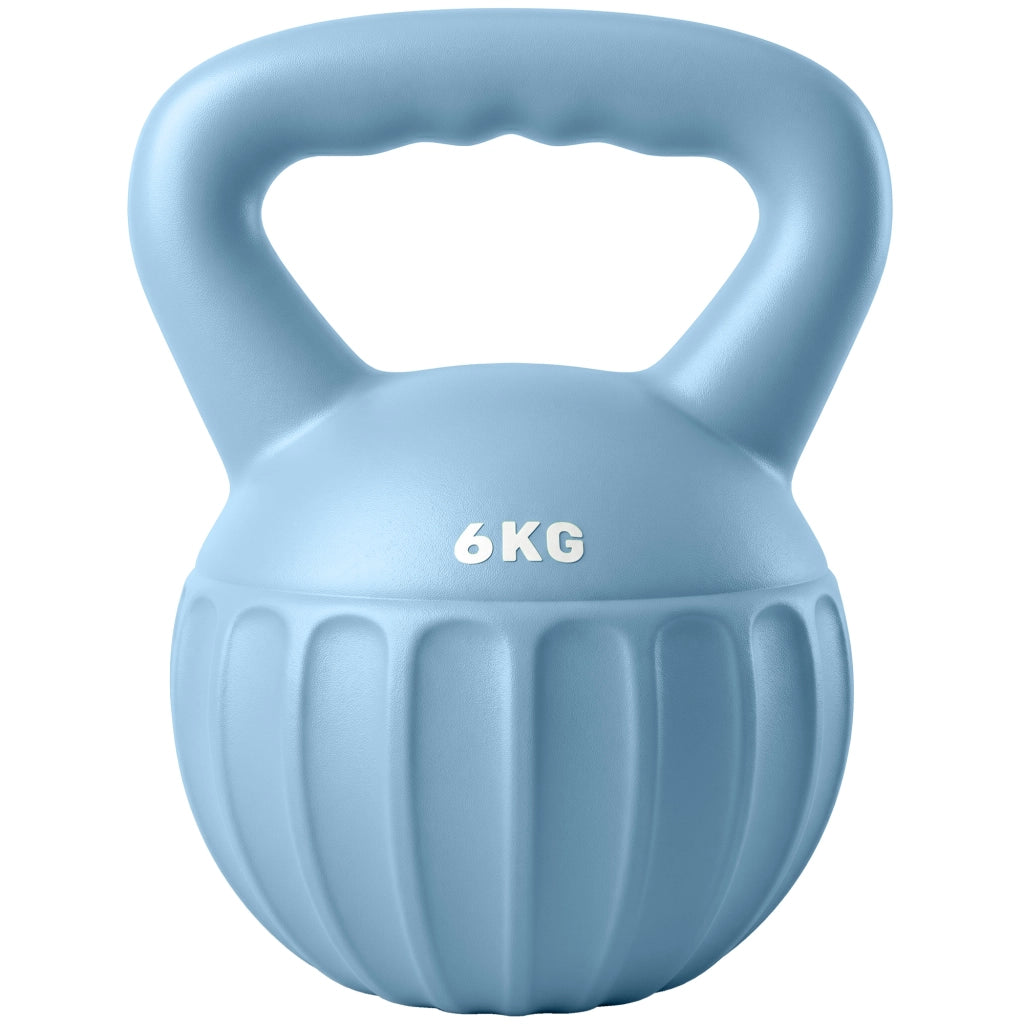 Kettlebell con sabbia 6 kg per allenamento a casa ¨C zephmum ¨C blu 17x17x23 cm