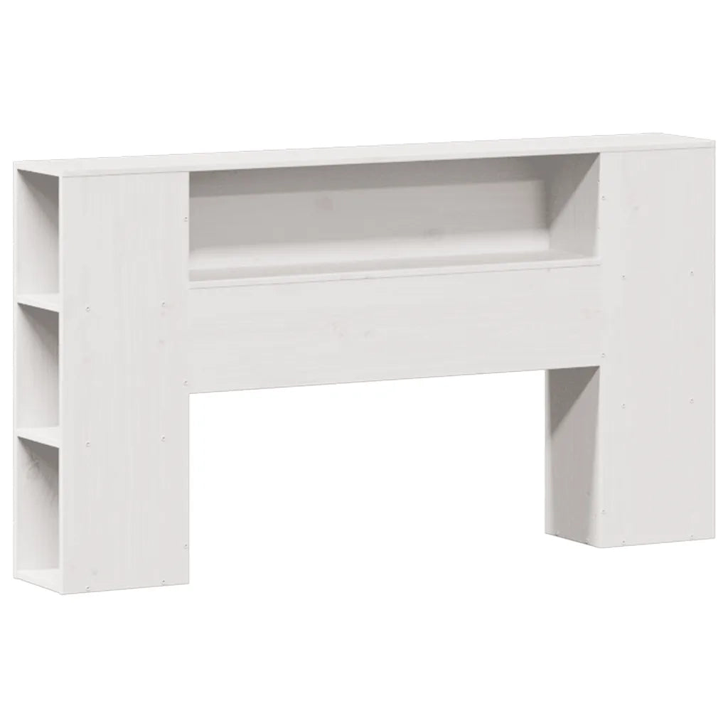 Letto Libreria senza Materasso-Struttura Letto con contenitore Bianco 160x200 cm Legno di Pino 114092