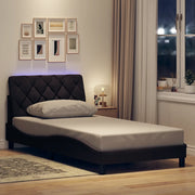 Giroletto con LED senza Materasso Marrone Scuro 100x200 cm