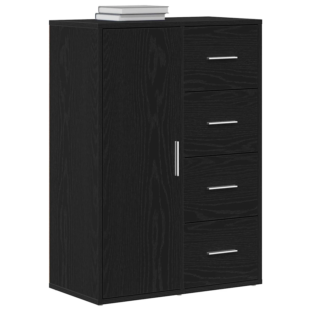 Credenza | Madia | Buffet da pranzo | Armadio da pranzo Rovere Nero 60 x 31 x 84 cm Legno multistrato
