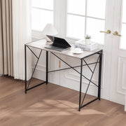 Scrivania pieghevole in MDF con finitura effetto legno, 99x50x75 cm, per piccoli spazi