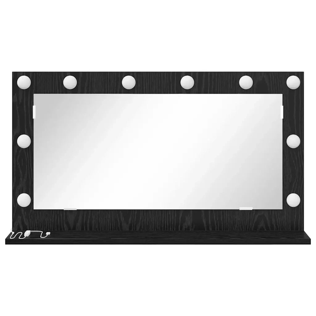 Specchio da Vanit¨¤ Rettangolare Rovere Nero 80 x 45 x 18 cm