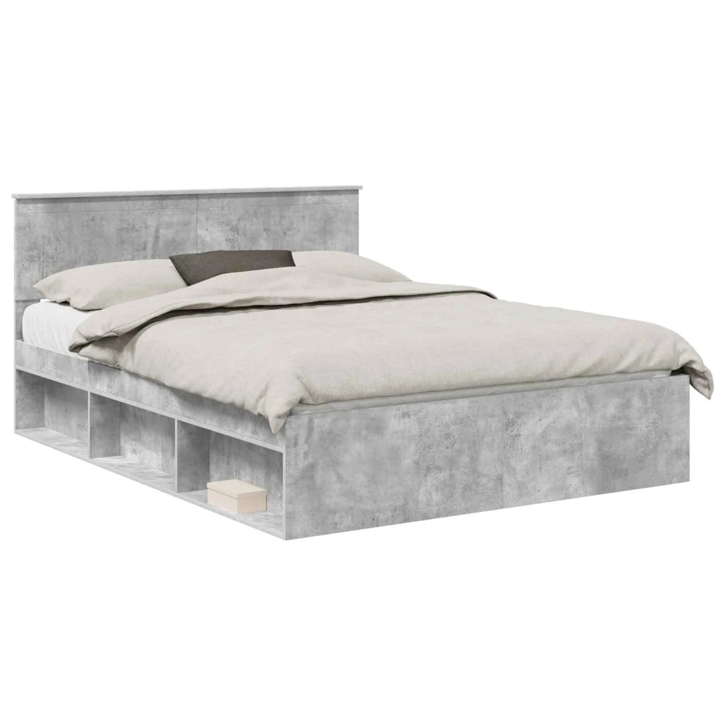 Struttura del letto Grigio Concretè 150 x 200 cm Pino massello 3410585