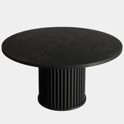 Tavolo da pranzo rotondo per 6 persone con base in metallo e piedini regolabili, stile moderno, per cucina, nero