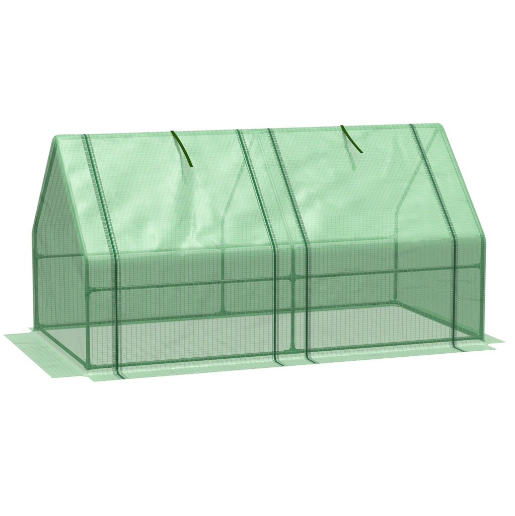 Serra per piante in acciaio verde 180x90x90 cm