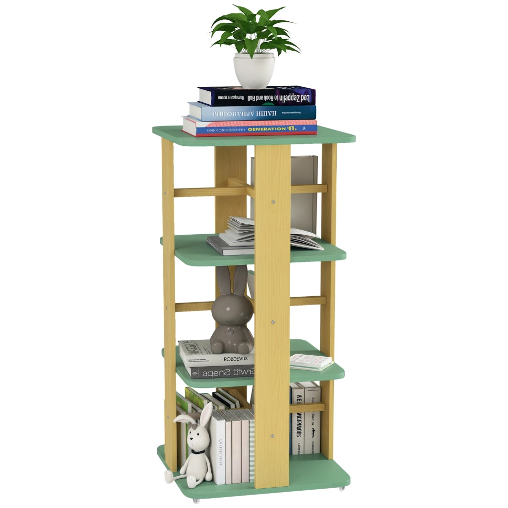 Libreria per Bambini con Ruote ¨C Minimal ¨C Verde 3 Ripiani