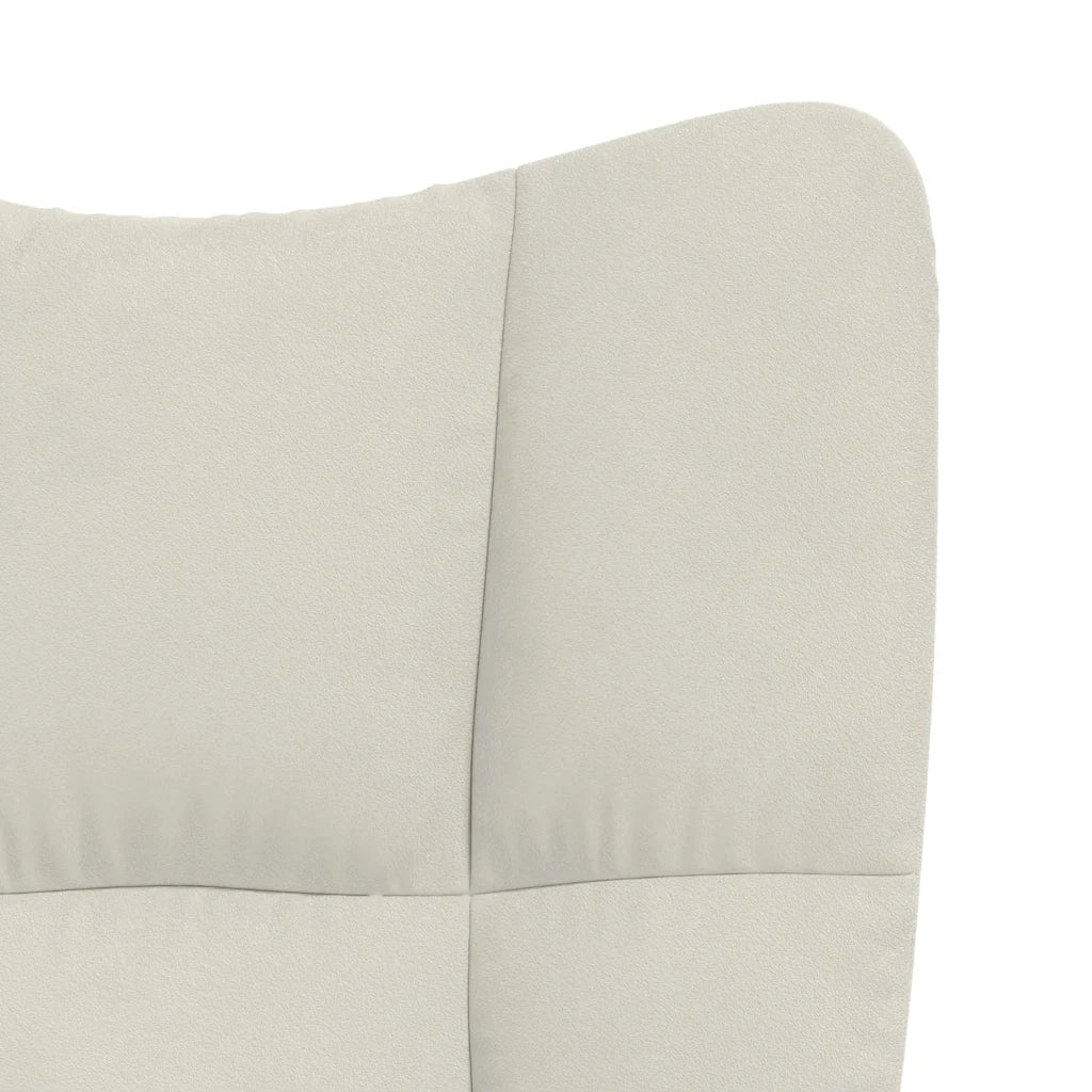 Poltrona | Sedia Relax Bianco Crema Velluto