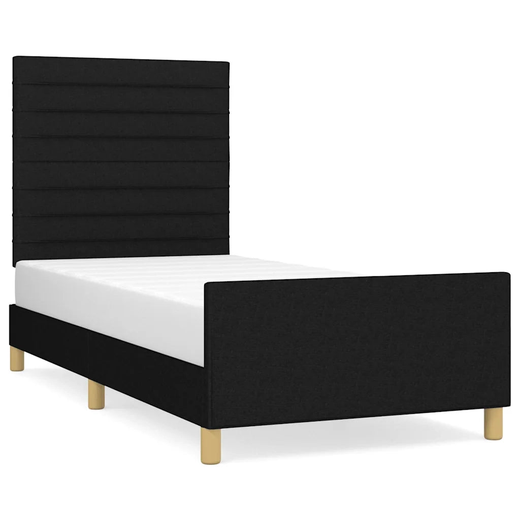 Giroletto senza Materasso-Struttura Letto Nero 80x200 cm Tessuto 699234