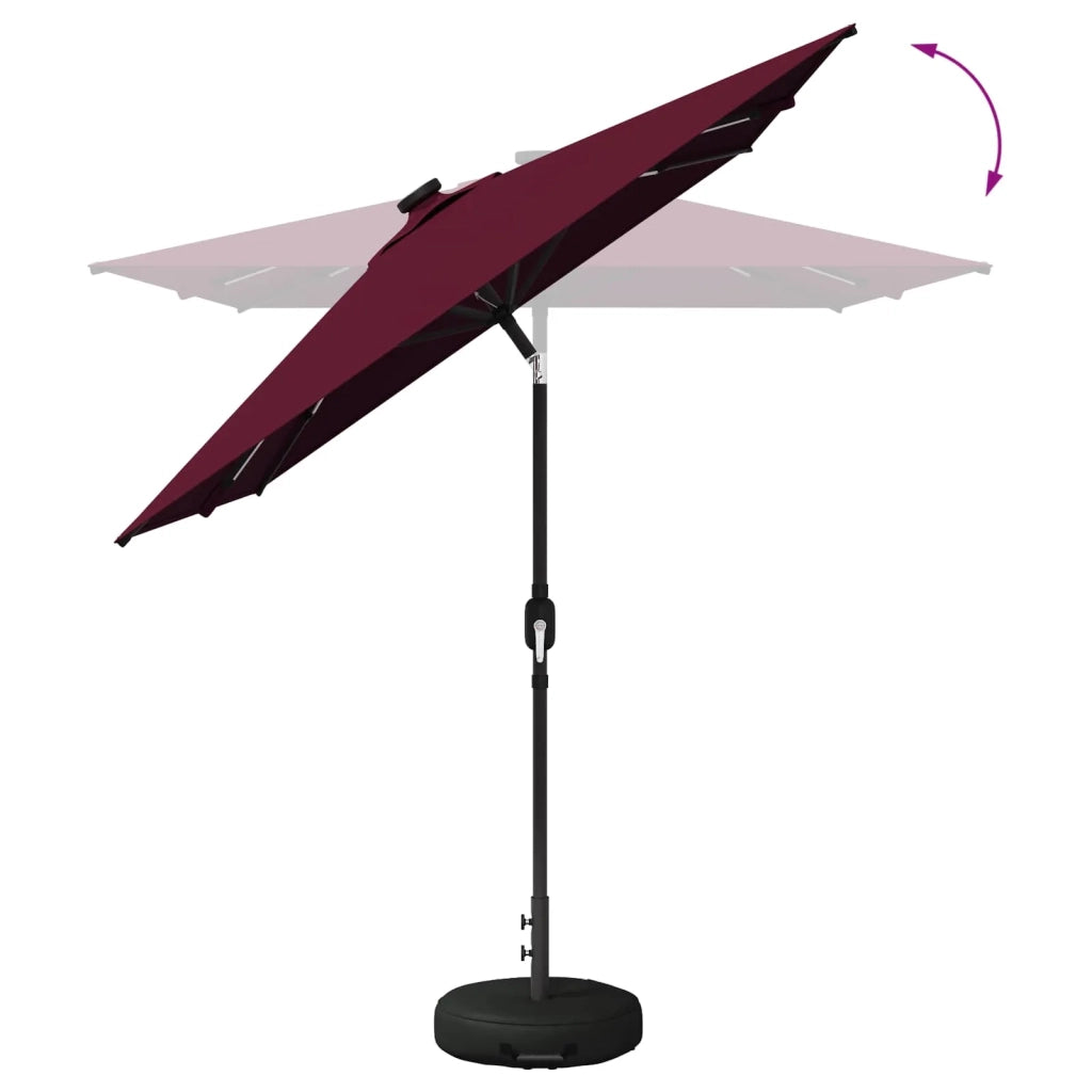Parasol da giardino con luci LED e base 200 x 300 cm Poliestere 42036244