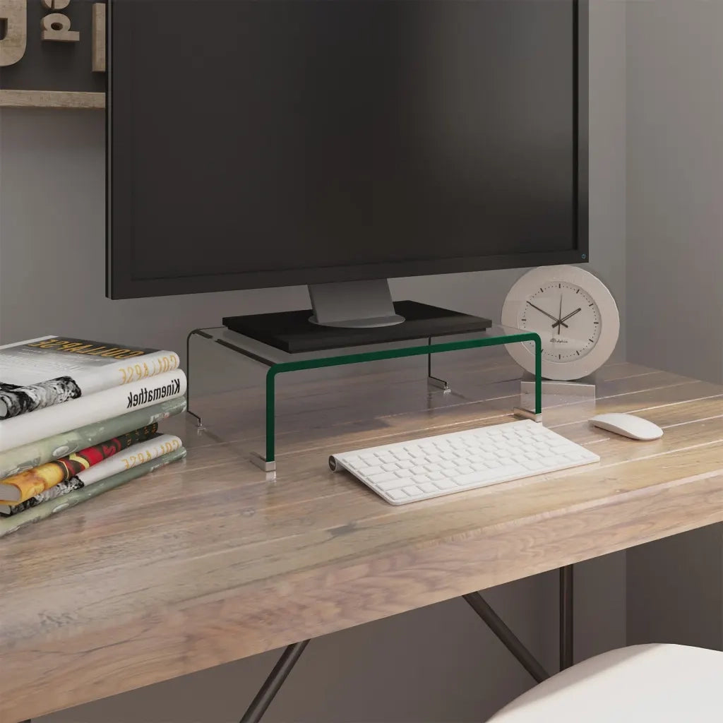 Mobile/Rialzo porta TV | Armadietto TV | Mobile Porta TV in Vetro Bianco 40x25x11 cm