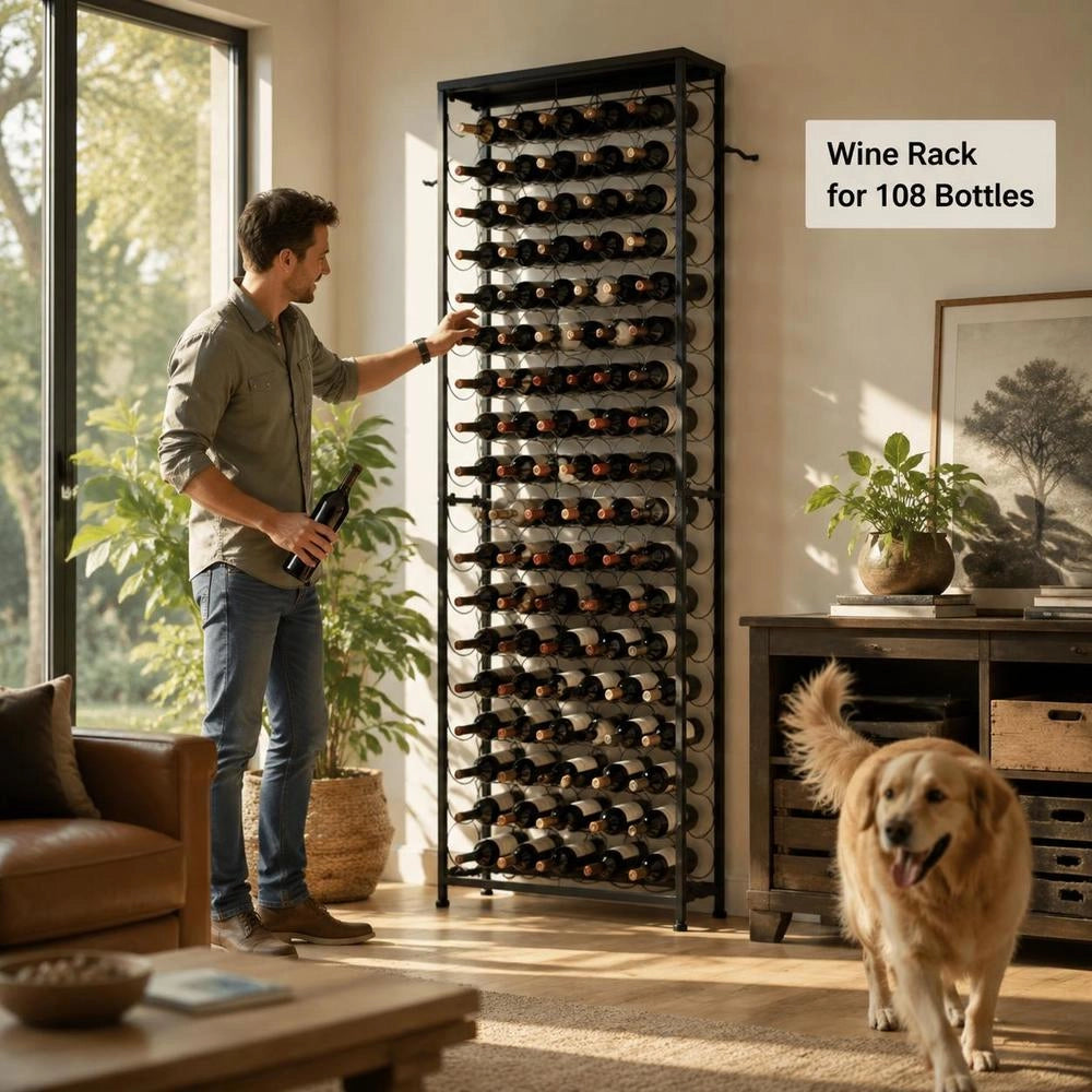 Metal Bottle Rack For 108 Bottles