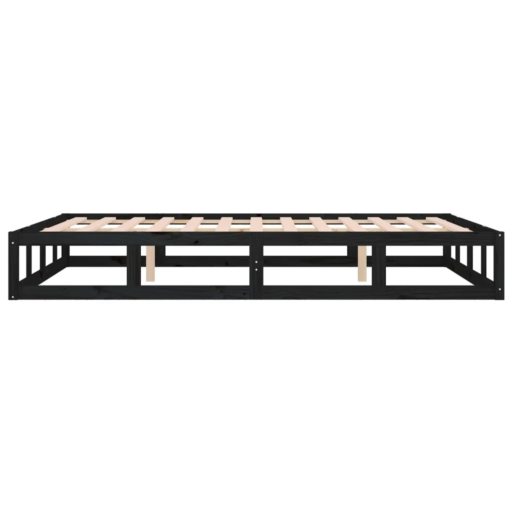 Giroletto-Struttura Letto Nero 120x200 cm in Legno Massello