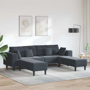 Divano 3 pcs Grigio scuro 250 x 188 x 76 cm Velluto 3335173