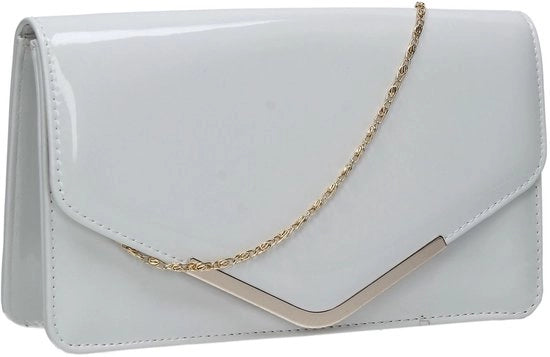 Borsa Clutch per donne, bianca