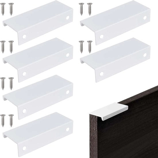 Greppini nascosti moderni - 6 pezzi - bianchi - 80 mm