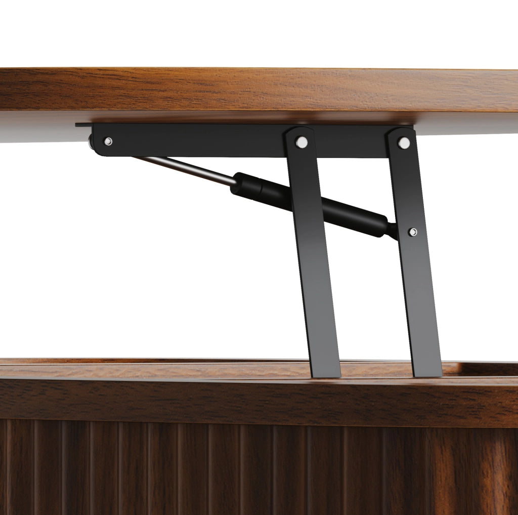 TAVOLINO da caffè rotondo con piano apribile 80x80x50 cm Marrone