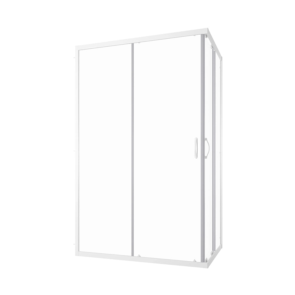 Box doccia angolare 80x120 cm trasparente 4 mm profili bianchi | Grenada