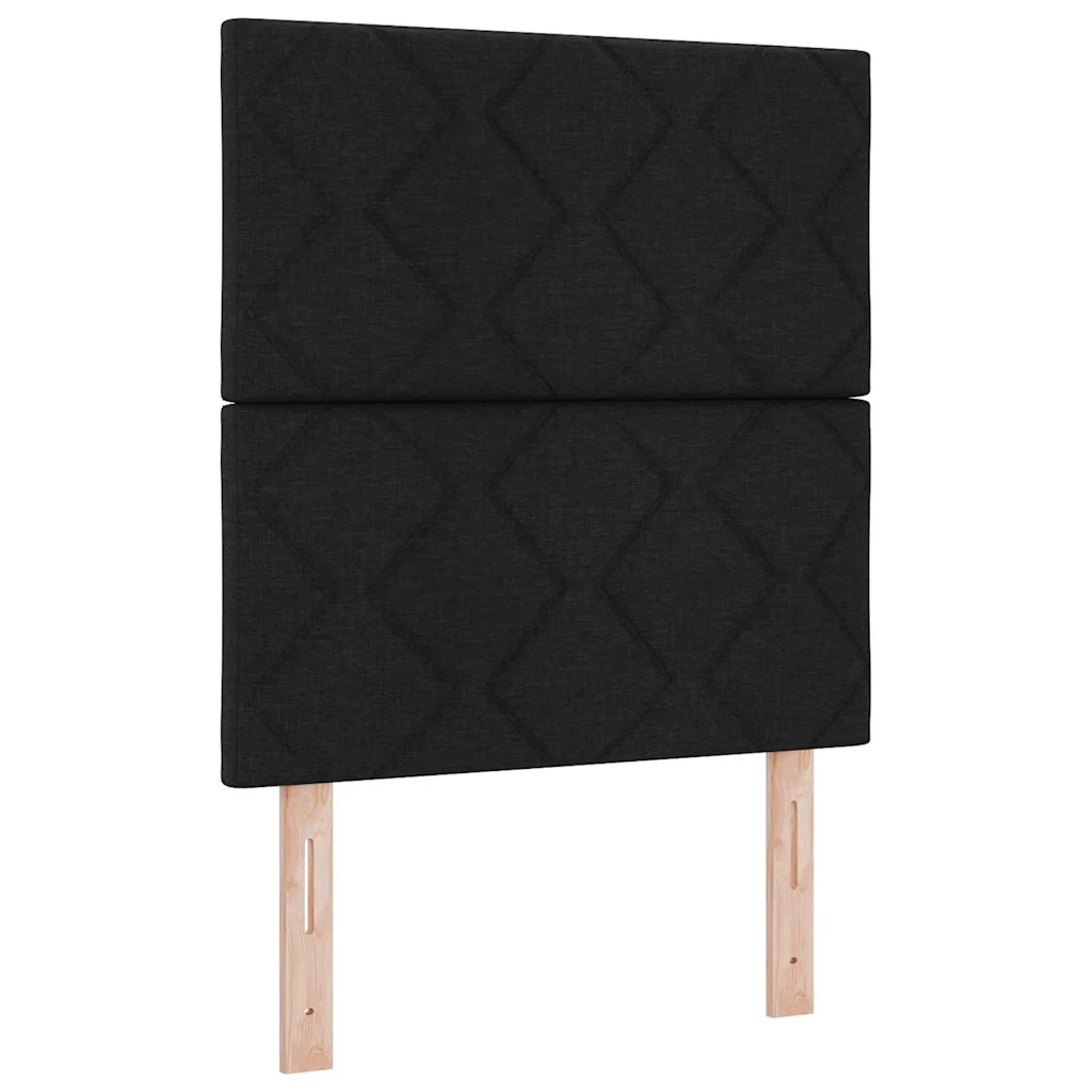 Letto a molle con materasso con led Nero 80 x 200 cm Tessuto