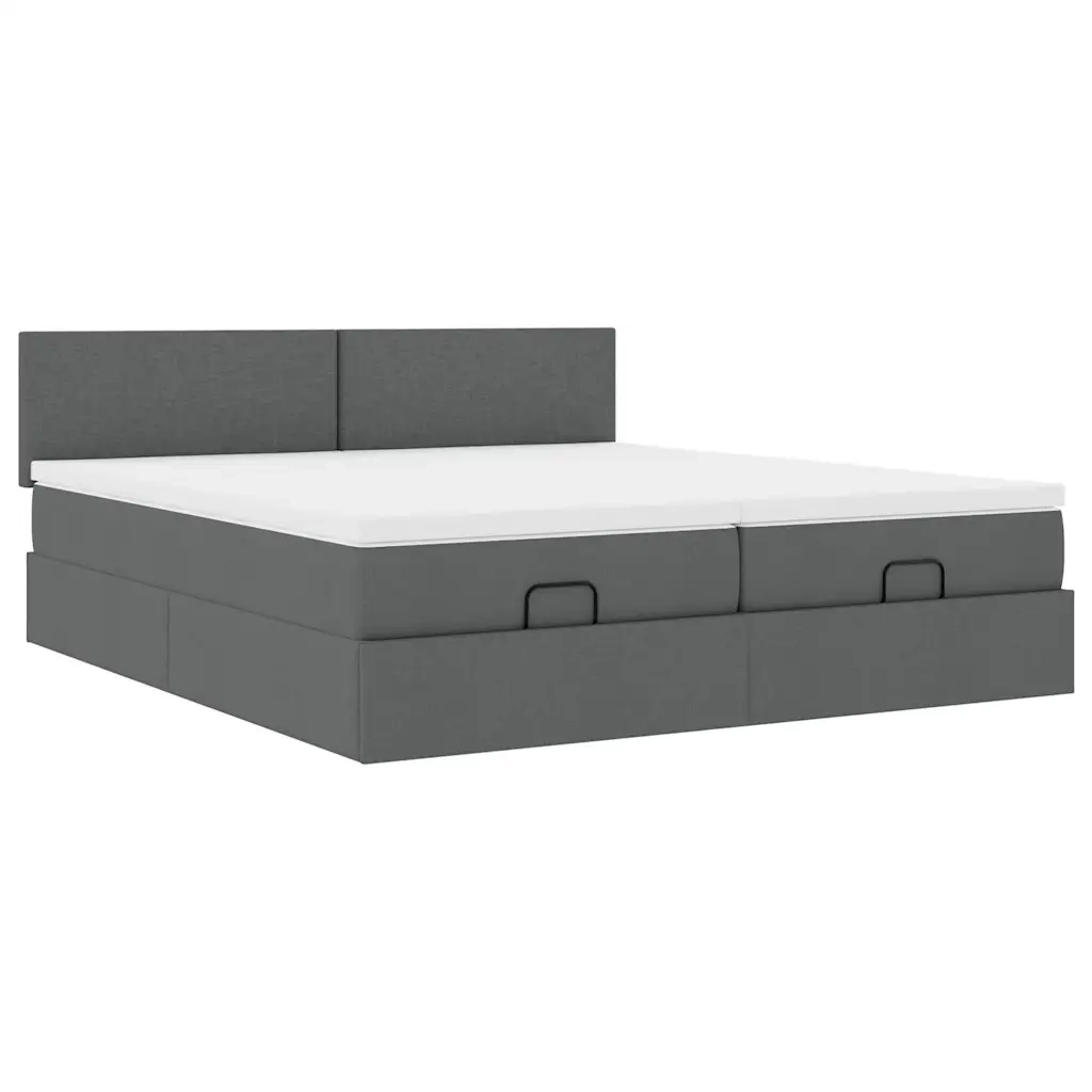 Struttura Letto Pouf con Materassi 200x200 cm in Tessuto 3311981