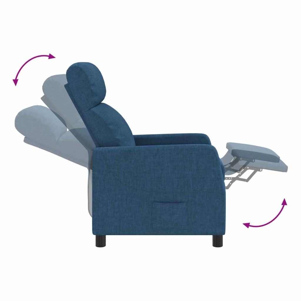 Poltrona Massaggiante Blu Tessuto 42035105