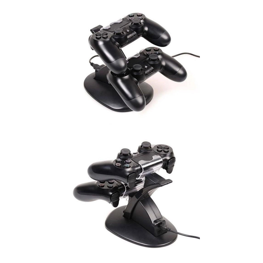 Trade Shop - Doppio Caricatore Joypad Playstation 4 Controller Ps4 Dualshock 2 Micro Usb -