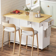 Isola Cucina Mobile con Piano Ribaltabile ¨C MINIMAL ¨C Tavolo Bar, Cassetto, Ante, 120x45x92 cm