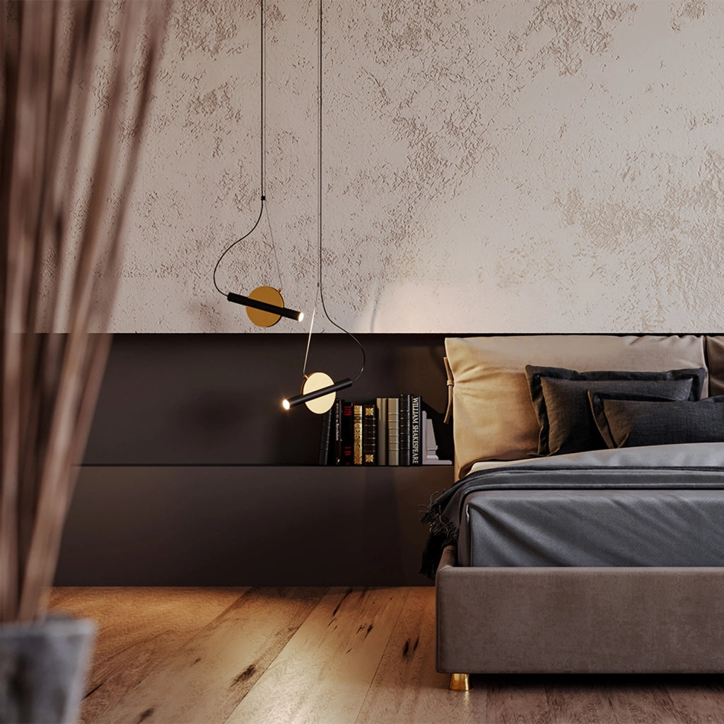 Maytoni Sospensione contemporanea Enigma 1 luce LED integrato ottone metallo diffusore ottone e nero