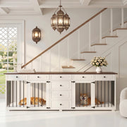 Mobile per cani e porta TV ¨C Minimal ¨C noce, bianco, truciolato e metallo, 200x60x85 cm