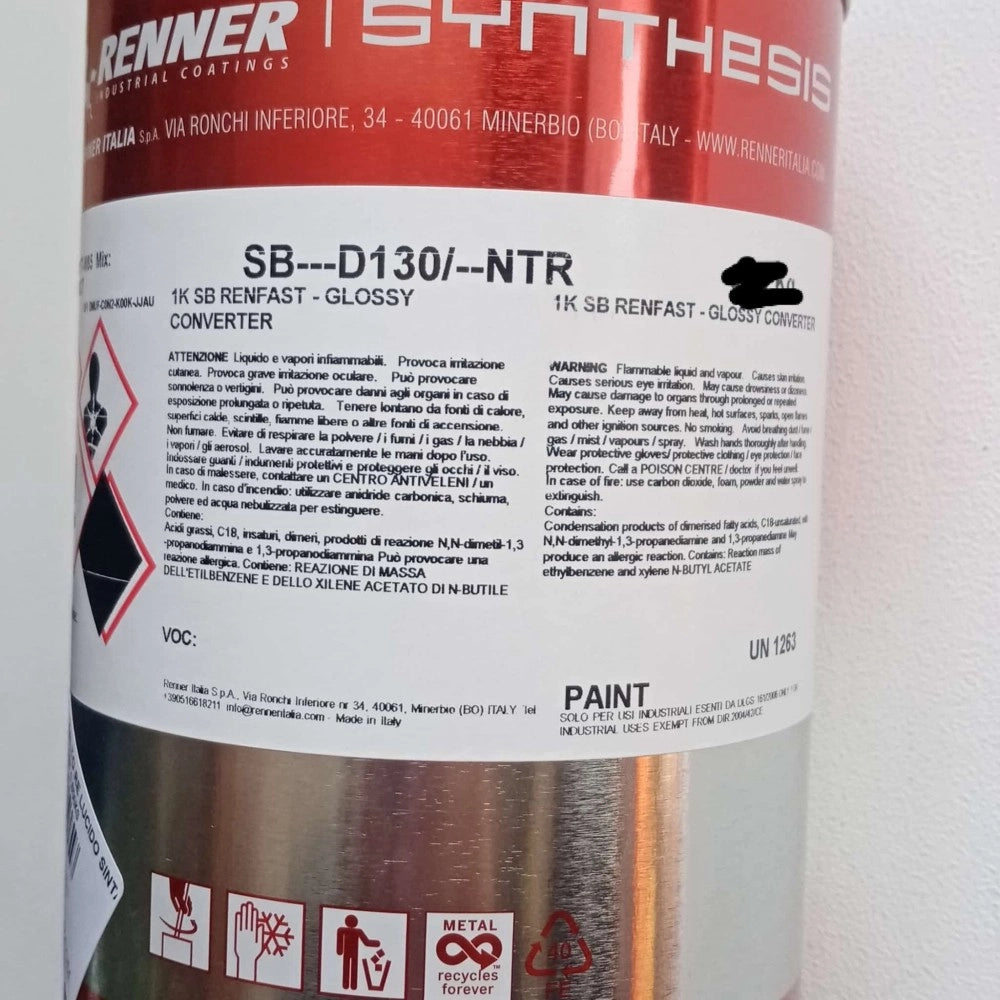Renner renfast 1kg smalto lucido - tutti i ral 8000 - base nitro a rapida essiccazione, colore  ral 8014 - marrone