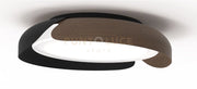KENDO-45 Plafoniera in metallo verniciato nero con effetto legno, 30W, dimmerabile SDD 2800 - 5000k diametro 45cm