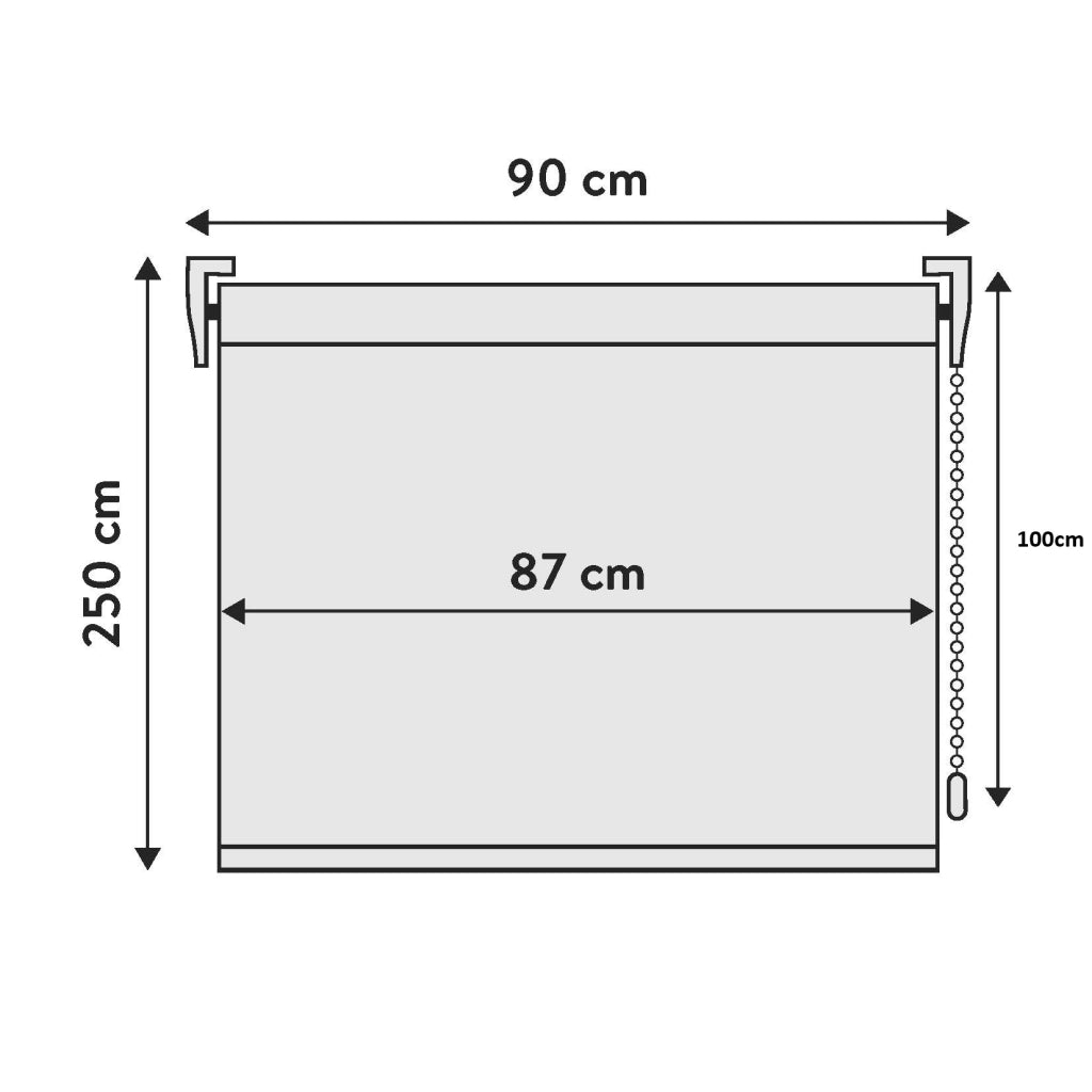 VIEWTEX Tenda a rullo traslucida Cotone (Cotone riciclato) Bianco 90 X 250cm - Made in Europe - 5 anni di garanzia