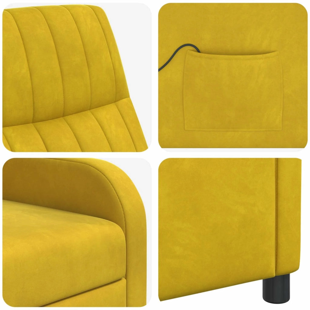 Divano Sedia-Poltrona Massaggiante Giallo Velluto (V)