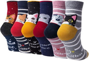 Calze per donna 6 paia - Calze divertenti - Calze comode - Calze per inverno - Taglia EU 36-42 - Disegni moderni di animali