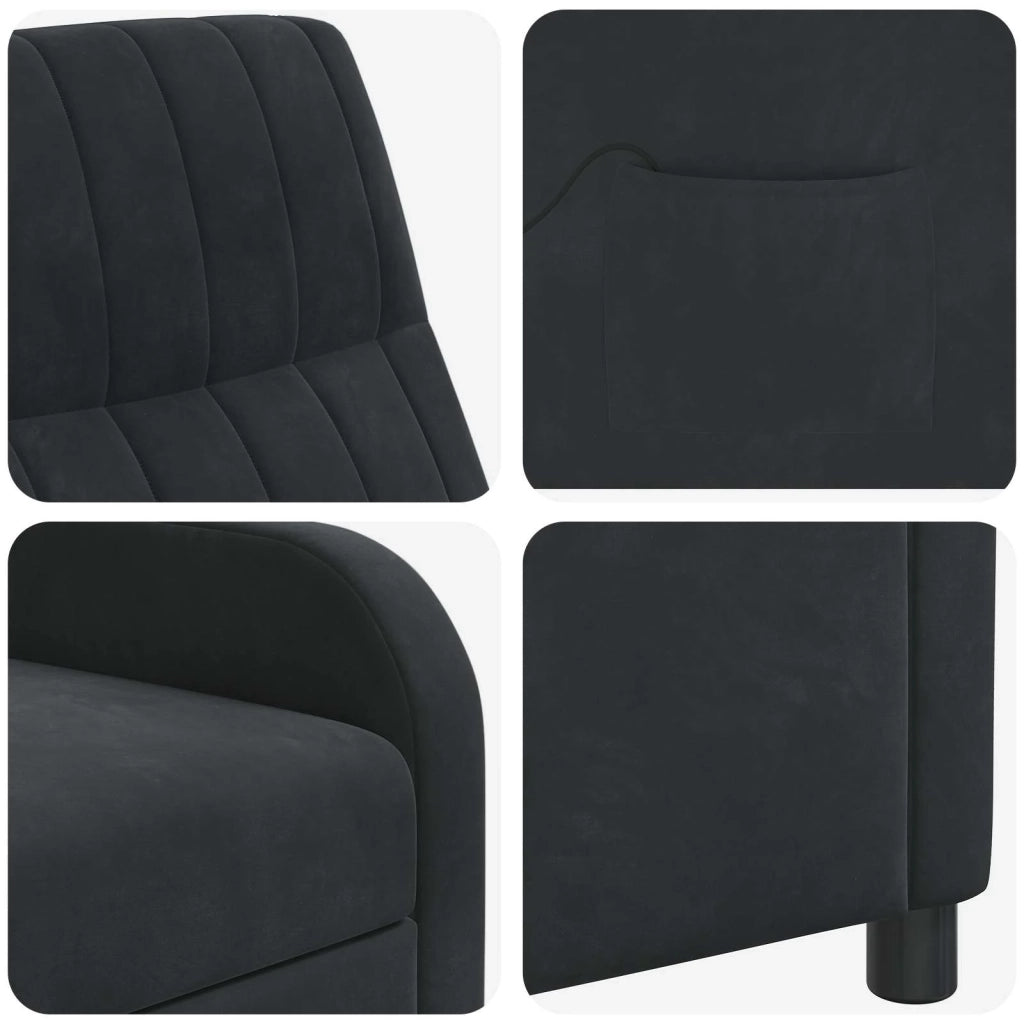 Poltrona Massaggiante Nero Velluto (V) 42035125