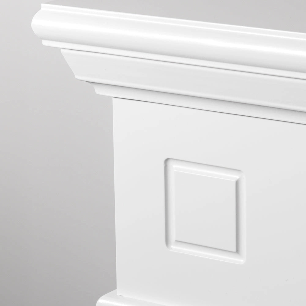 Cornice per camino rivestimento in legno L110xP36xH100 Cambridge Bianco