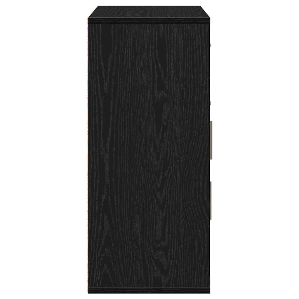Credenza | Madia | Buffet da pranzo | Armadio da pranzo Rovere Nero 60 x 31 x 70 cm Legno multistrato