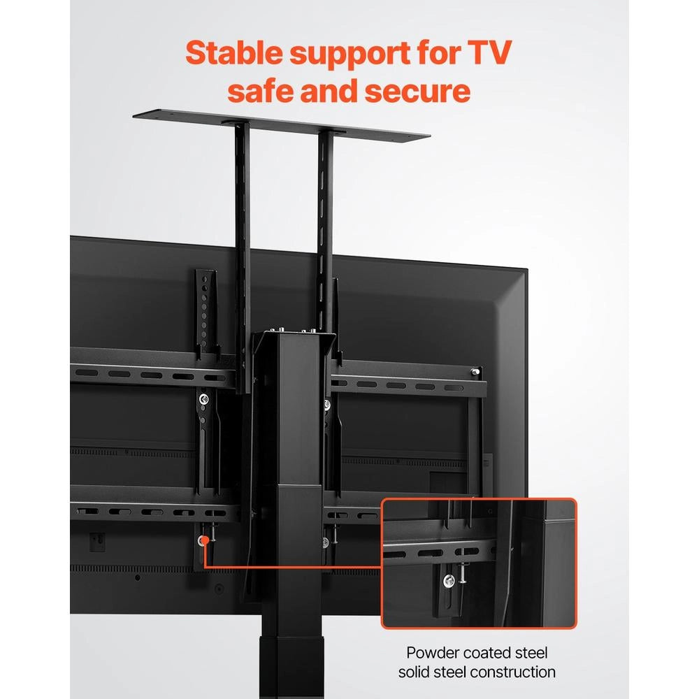 Supporto TV Motorizzato Elettrico Verticale Sollevamento Altezza Telecomando Carico 54kg TV 813-1178mm VESA 60x40cm