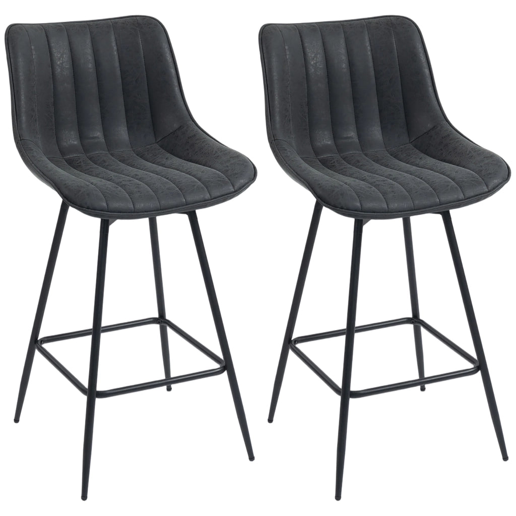 Set di 2 sgabelli da bar con schienale girevoli ¨C Minimal ¨C Nero 68 cm