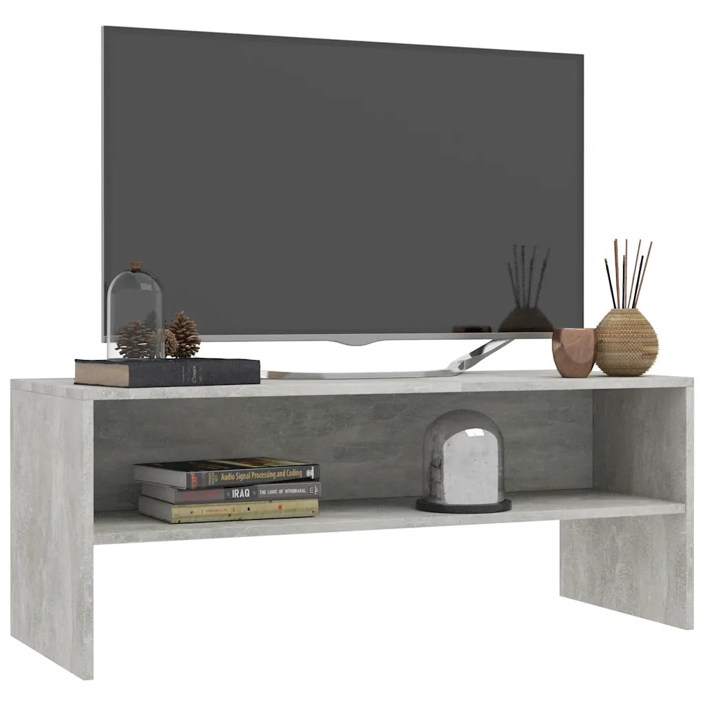Mobile Porta TV Grigio Cemento 100x40x40cm in Legno Multistrato 800049
