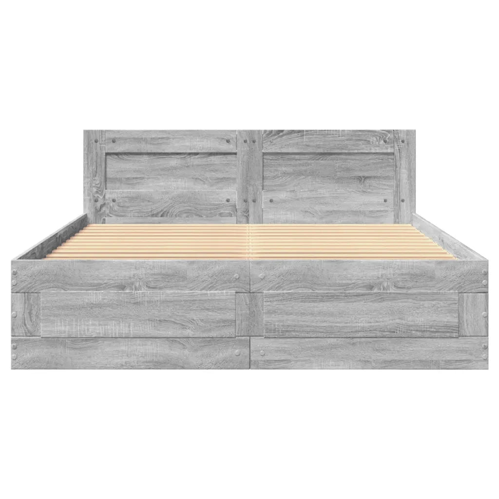 Giroletto Testiera Grigio Sonoma 140x200 cm Legno Multistrato