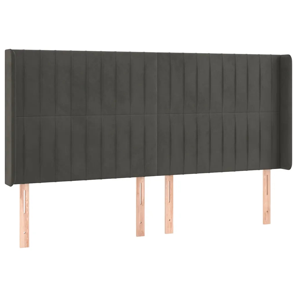 Testiera a LED Grigio Scuro 203x16x118/128cm in Velluto 3124353