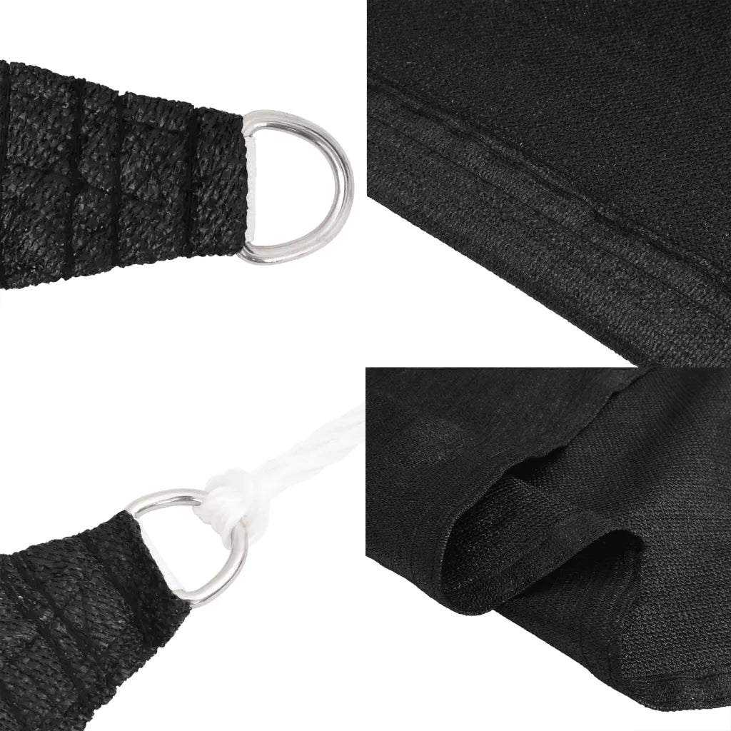 Vela Parasole-Telo Ombra-Vela Ombreggiante 160 g/m2 Nera 5x6x6 m in HDPE