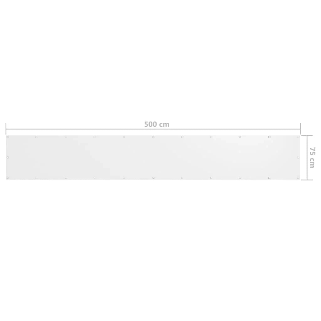 Paravento per balcone 75 x 500 cm tessuto oxford bianco 02_0010053