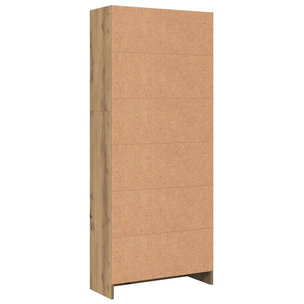Libreria-Scaffale per Libri-Mobile di Stoccaggio Rovere Artigianale 60x24x143 cm in Legno Multistrato