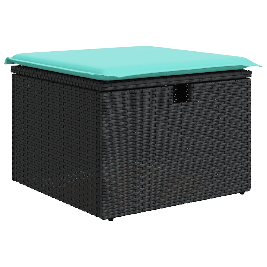 Set Divani da Giardino con Cuscini 7pz Nero Polyrattan 3325872