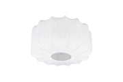 Plafoniera, tessuto e metallo, bianco e nero, D 40 cm, Madeline