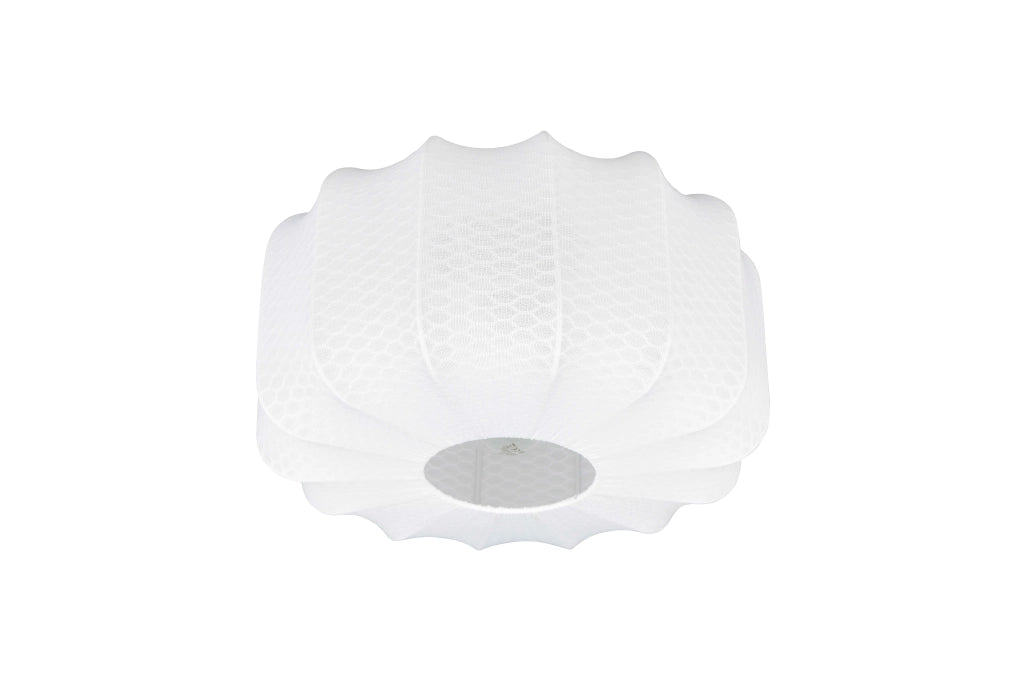 Plafoniera, tessuto e metallo, bianco e nero, D 40 cm, Madeline