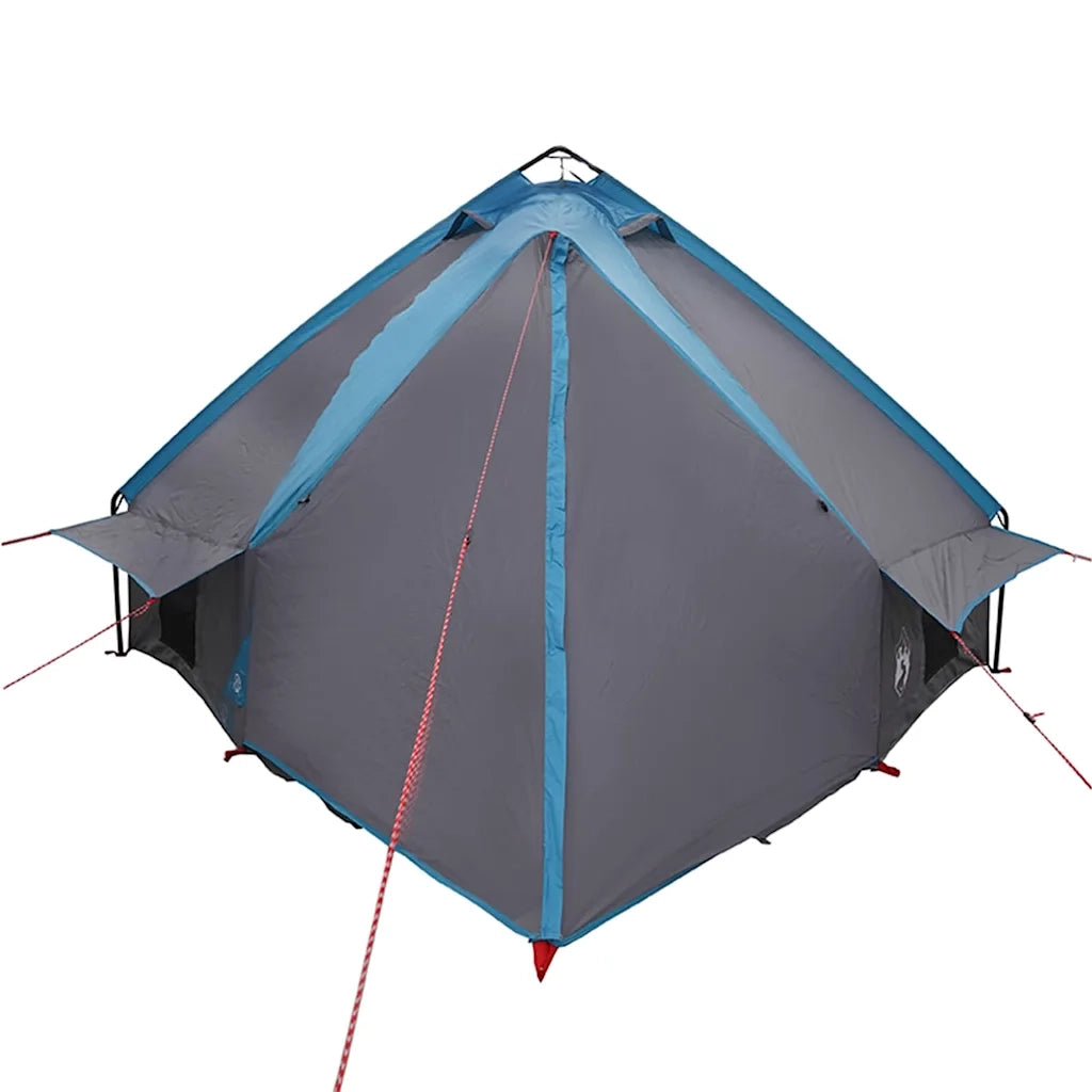 Tenda a struttura a piramide per 6 persone-Tenda da campeggio Blu e Grigio