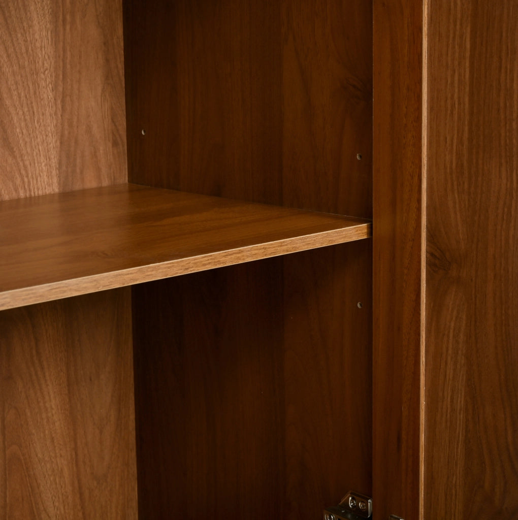 Armadio guardaroba 115;5x38;5x194;5 cm con specchio e appendiabiti in MDF noce HOMVRA
