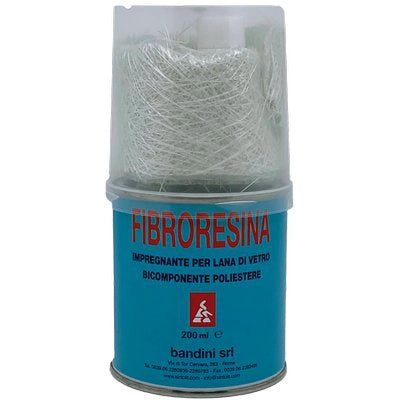 FIBRORESINA IN MINI KIT - LANA VETRO E BICCHIERINO ML 200- 2 pezzi